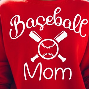 Baseball maman SVG - Baseball de sport pour les mamans, les mères Utilisation de fichier SVG numérique avec des machines Cricut ou Silhouette - Fichier PNG Bonus