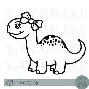 Dinosaurier SVG PNG Clipart - Süße Brachiosaurus Dino Digitale Datei für Cricut Silhouette Glowforge Clipart Shirts Sublimationsgeschenke - Original