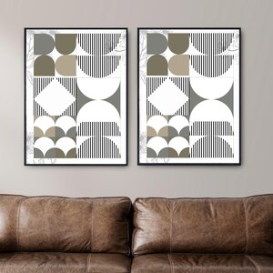Neutral Boho Wall Art Print, Minimalist Geometric Wall Poster, Abstract Print, Abstract Geometric Shapes Art, Bauhaus Exhibition Posters,