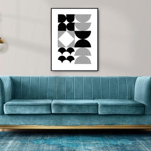 Neutral Boho Wall Art Print Set Of 2, Beige Boho Wall Prints, Mid Century Modern Wall Art, Minimalist Geometric Wall Poster, Abstract Print