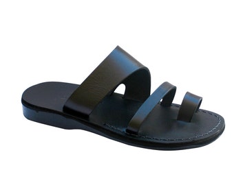 Black Zing Leather Sandals For Men & Women Handmade Sandals | Etsy