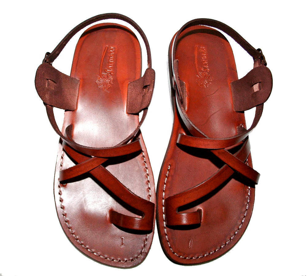 Brown Roxy Leather Sandals For Men & Women Handmade Sandals | Etsy