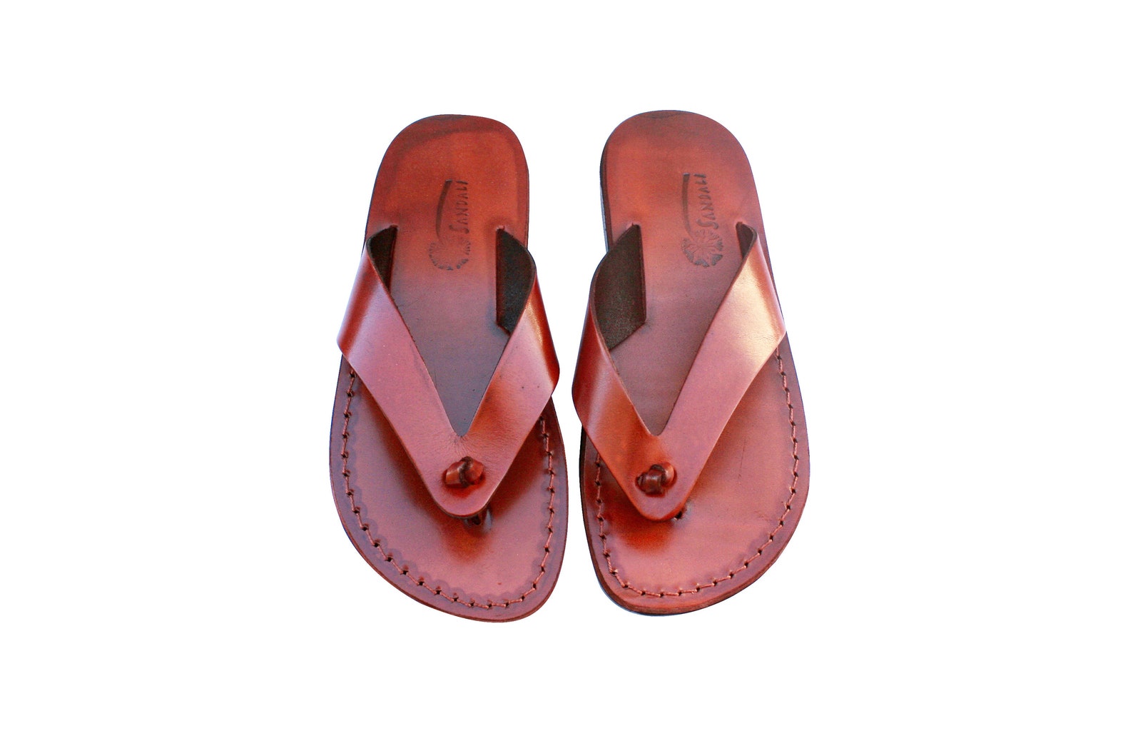 Brown Surf Leather Sandals For Men & Women Handmade Unisex | Etsy