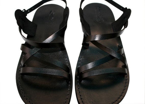 Black Star Leather Sandals For Men & Women Handmade Unisex | Etsy
