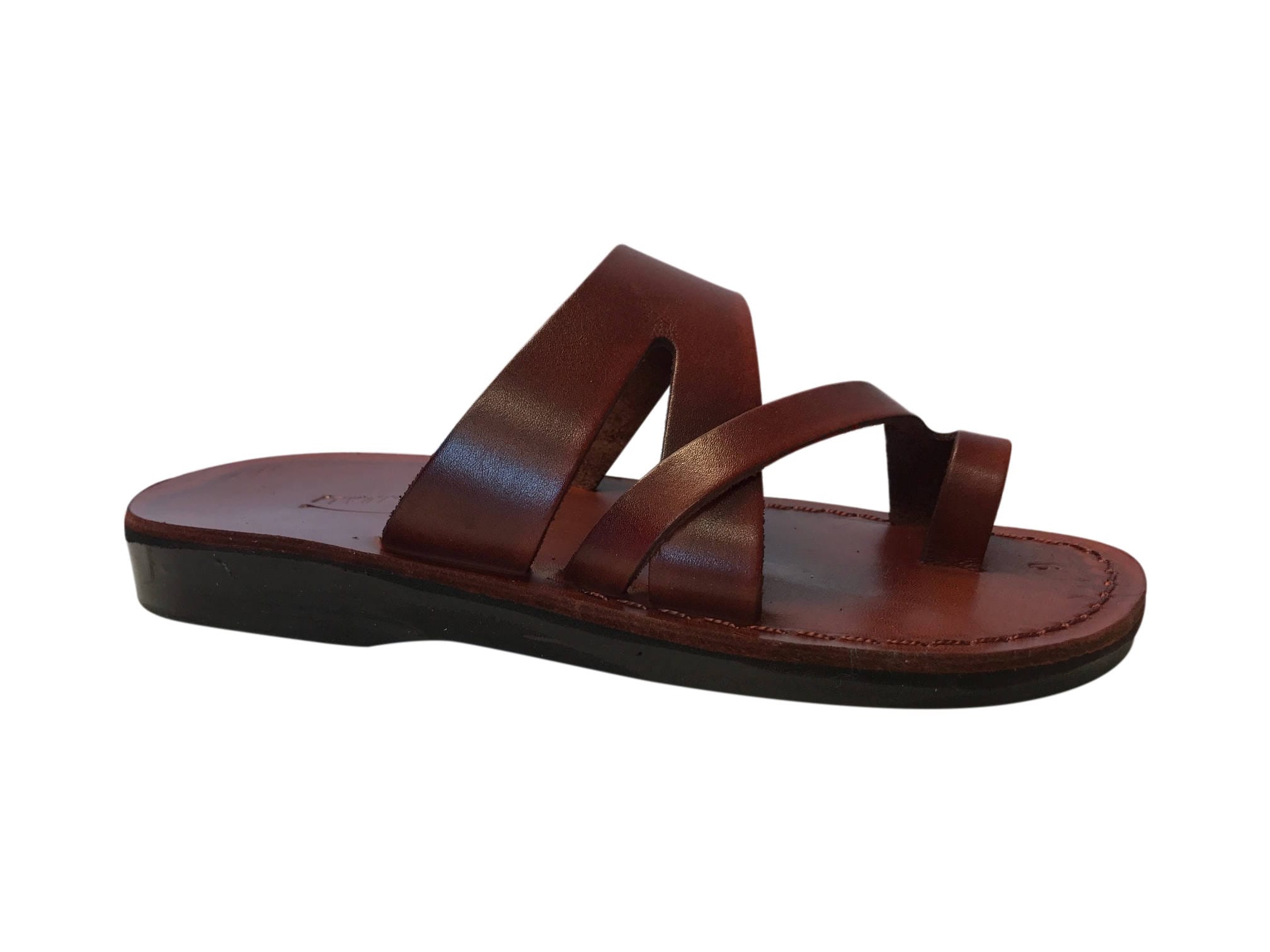 Brown Zing Leather Sandals For Men & Women Handmade Unisex | Etsy