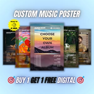 Custom Album Cover Poster | Album Cover Art | Music Album Cover | Album Wall Art | Digital Print | Gift for Mom | Tracklist Poster