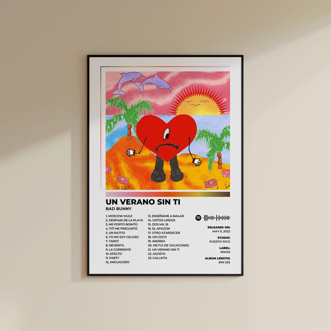 Bad Bunny Un Verano Sin Ti Album Cover Art Poster (digital und physisch ...