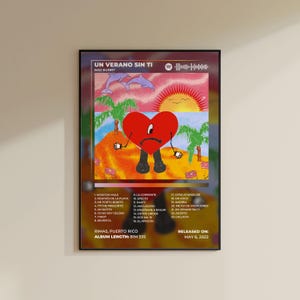 Bad Bunny Un Verano Sin Ti Album Cover Poster | Un Verano Sin Ti Poster | Custom Album Art | Debi Tirar Mas Fotos | Digital Print | Wall Art