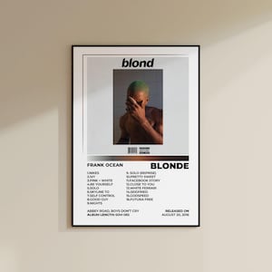Frank Ocean - Blonde Album Cover Poster | Blond Album Poster | Benutzerdefiniertes Album | Digitaldruck | Frank Ocean Poster | Muttertagsgeschenk