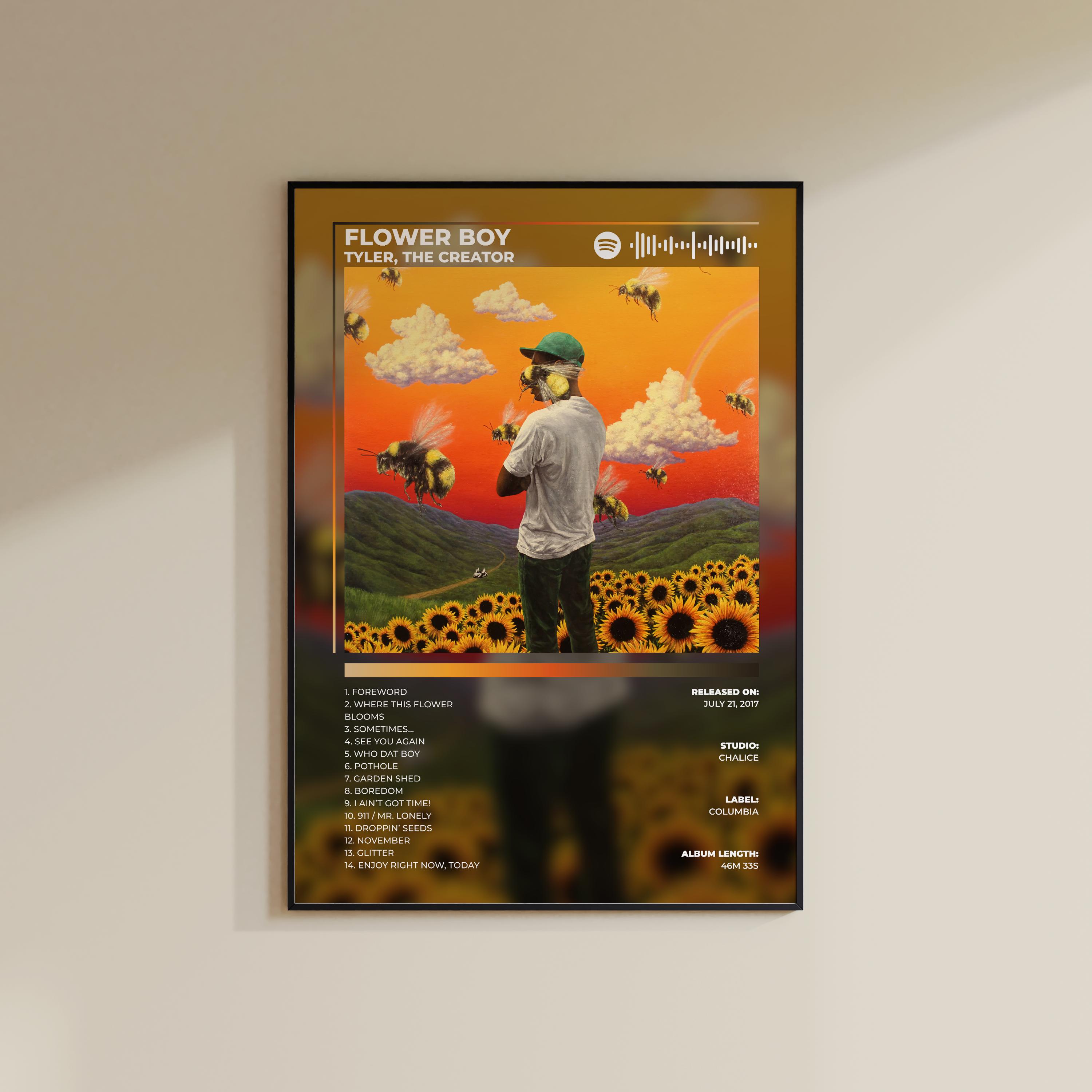 Tyler the creator ポスター ZXETY Tyler The Creator Poster: FLOWER BOY Album Cover, Canvas