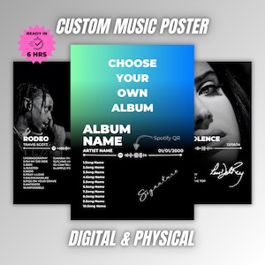 Custom Album Cover Poster | Album Cover Art | Music Album Cover | Album Wall Art | Digital Print | Gift for Mom | Tracklist Poster