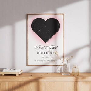 Mappa stellare personalizzata / Stampa costellazione / Poster mappa stellare / Regalo di anniversario data speciale / Stampa cielo / Regalo per lei / Regalo di San Valentino