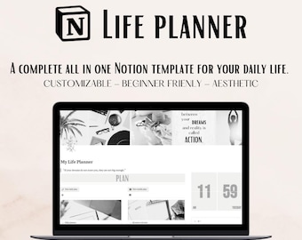 Notion Life Planner Template | All-In-One Digital Dashboard | That girl planner | Life organiser |