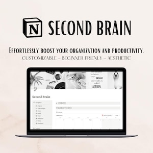 Second brain Notion template | All-in-one Productivity Template | Notion Task Manager Template | Goal setting template | Project manager |