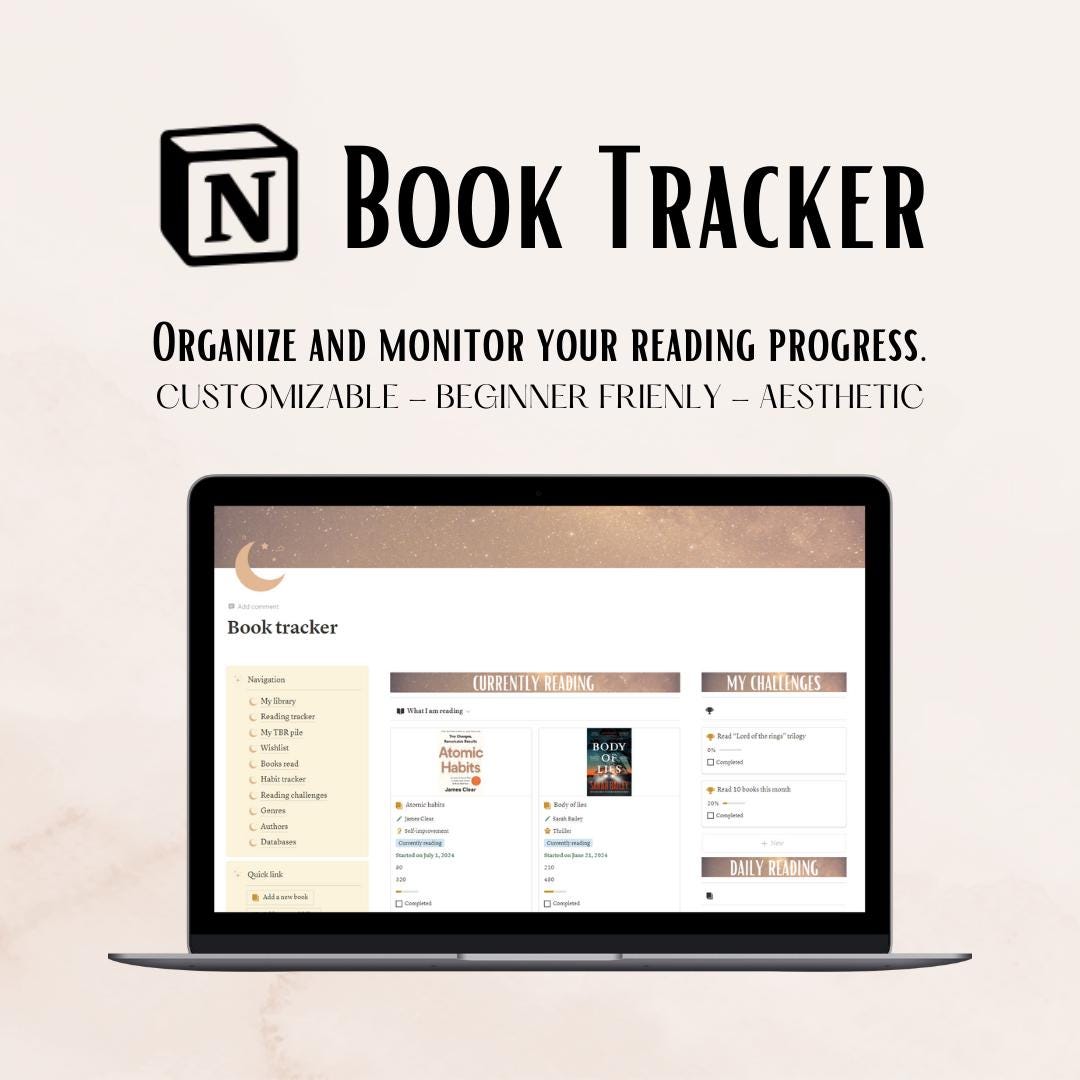 Ultimate Notion Book Tracker | Book Log & Review | Digital Download - Etsy