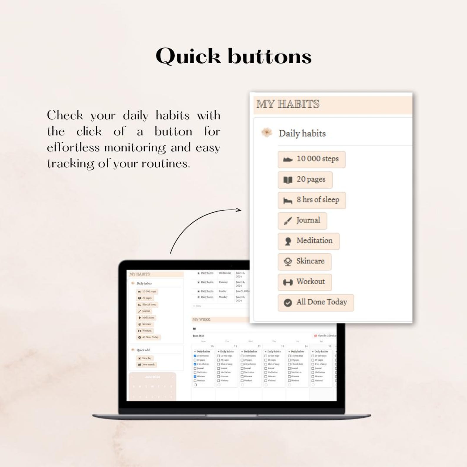 Aesthetic Habit Tracker Notion Template | Goal Planner | Digital ...