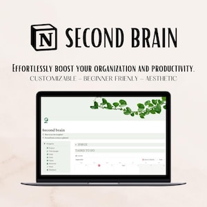 Second brain Notion template | All-in-one Productivity Template | Notion Task Manager Template | Goal setting template | Project manager |