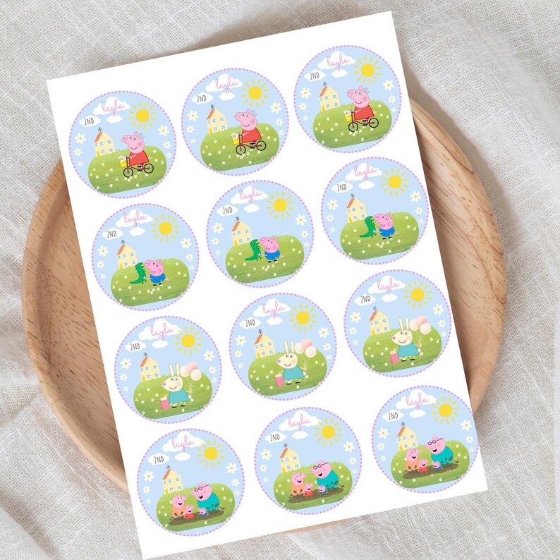 Peppa Pig Cupcake Toppers Printable Party Decorations Peppa Pig ...