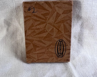 Estuche de maquillaje Art Deco Mondaine de cuero vintage