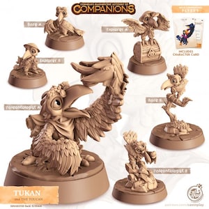 Compagni selvaggi Tukan - Compagni di Cornelia - Lancia e gioca - Resina / Sla da 28 mm - Miniature fantasy Wargaming 8K - Mordheim Frostgrave DnD