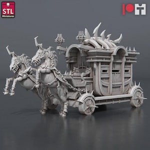 Dragon Hunters Wagon STL Miniatures Resin  Sla 8K Wargaming Fantasy Mininatures Mordheim Frostgrave Figures DnD Minies Dungeons and Dragons