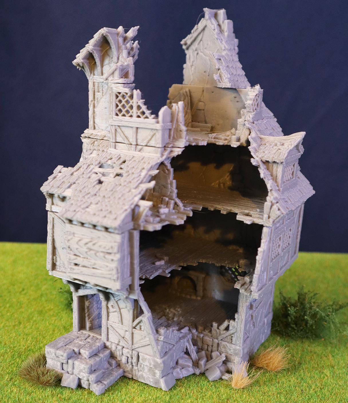 Ruined Medieval House - 28mm - Wargaming Tabletop - Fantasy Scenery ...
