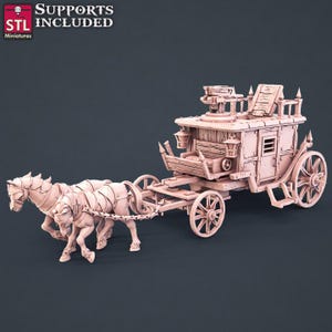 Vampir Jäger Wagon STL Miniaturen Resin Sla 8K Wargaming Fantasy Miniaturen Morgenheim Frostgrave Figuren DnD Minies Dungeons und Drachen