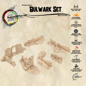 Bulwark Set - Treasure Island - Iain Lovecraft - Fantasy Terrain - Wargaming - Tabletop - Mordheim Scenery Frostgrave - Pathfinder - 28mm