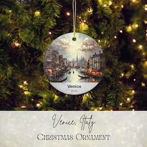 Venice, Italy Ornament | Holiday Gift | Personalized Ceramic Holiday Ornament | Italian Ornament | Travel Memories | Gift for Travelers