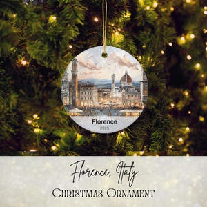 Piazza del Duomo Florence Italy Ornament | Holiday Gift | Personalized Ceramic Holiday Ornament | Travel Memories | Gift for Travelers