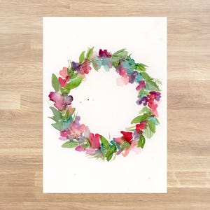 Tarjeta de felicitación con corona de acuarela