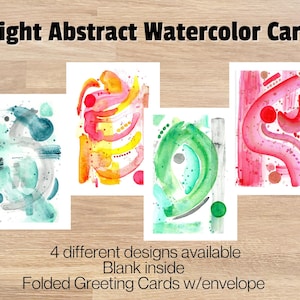 Cartão de felicitações em branco com aquarela abstrata brilhante