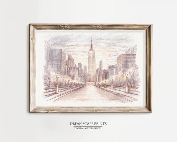 エンパイア・ステート・ビル 鉛筆画 エンパイア・ステート・ビルの鉛筆