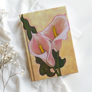 Calla Lily Hardcover Journal, by JENNIFER LENHARDT Art, Calla Lillies Botanical Floral Journal, Writing, Notebook, Diary