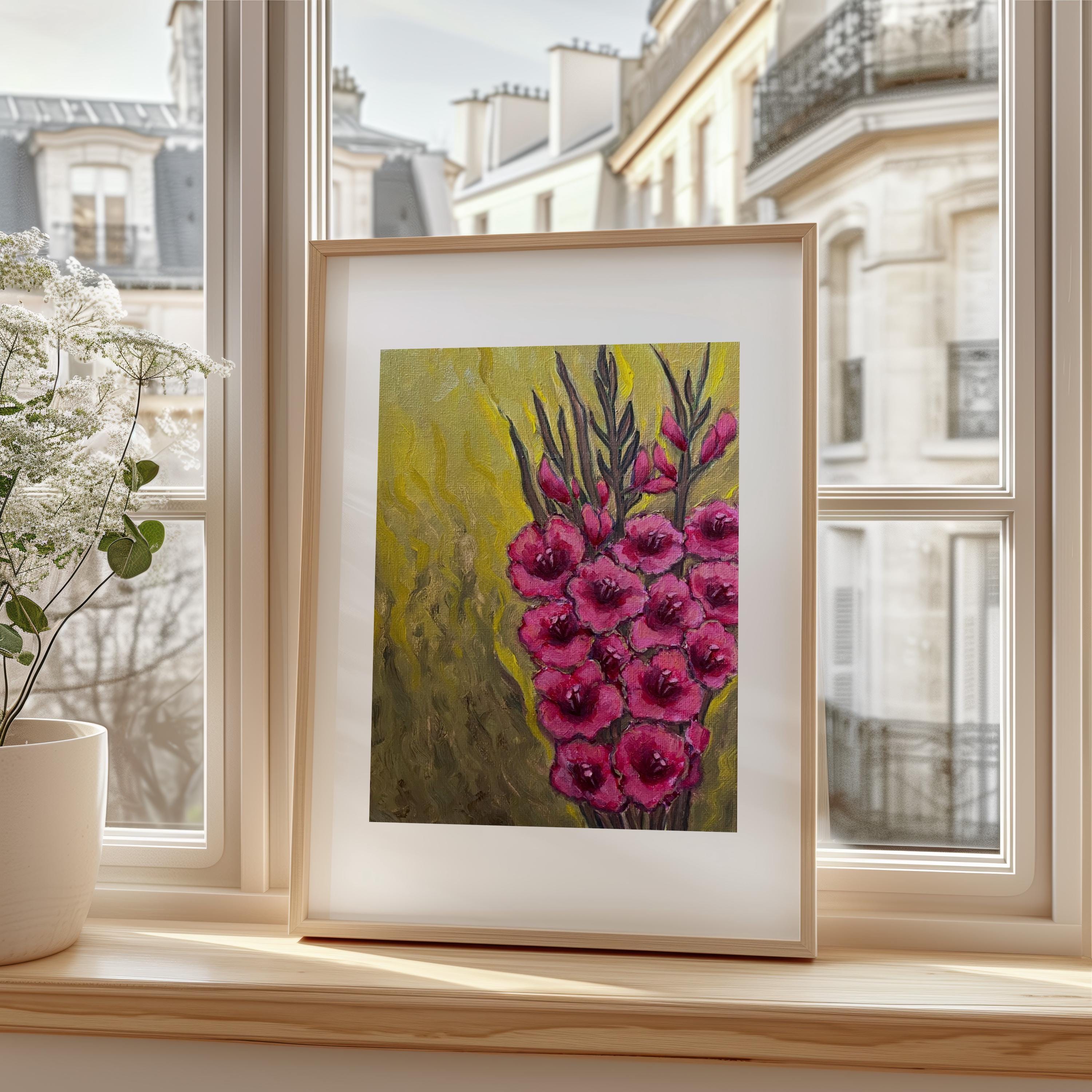 絵画 油絵　グラジョウラス 楽天市場】【油絵 直筆仕上げ】ゴッホ グラジオラスのある花瓶