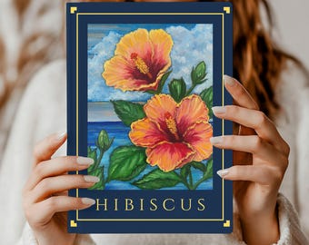 Hibiscus Hardcover Journal Matte, By JENNIFER LENHARDT Art, Botanical Floral Journal, Writing, Notebook, Diary, Birthday, Gift For Her