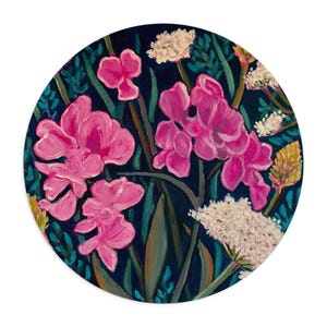 Sweet Peas Mouse Pad, by JENNIFER LENHARDT Art, Botanical Gifts for Her,  Floral Office supplies