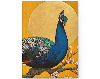 Peacock Hardcover Journal, by JENNIFER LENHARDT Art, The King of Birds Botanical Journal, Writing, Notebook, Diary, Gift