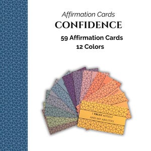 Tarjetas de afirmación de confianza, motivación de confianza, afirmaciones diarias, impresión de afirmaciones, impresión de tarjetas, tarjetas imprimibles, descarga instantánea