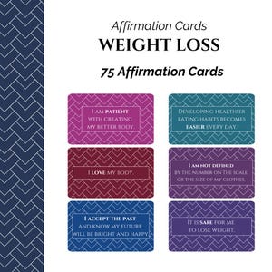 Weight Loss Affirmation Cards, Weight Loss Motivation, Daily Affirmation, Affirmation Print, Printable Cards
