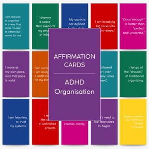 ADHD Organisation Affirmation Cards, Instant Download, Printable, Motivation Cards