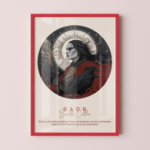 Badb Catha Celtic Goddess Poster, War and Prophecy Wall Art, Fate of Kings Print, Irish Folklore Decor, Morrígan Crow Art