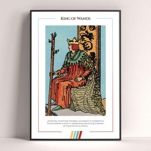 Poster dei Tarocchi del Re di Bastoni, Stampa Artistica dei Tarocchi, Poster Moderno dei Tarocchi, Decorazione dei Tarocchi, Poster Mistico, Regalo Stregonesco, Regalo Mistico