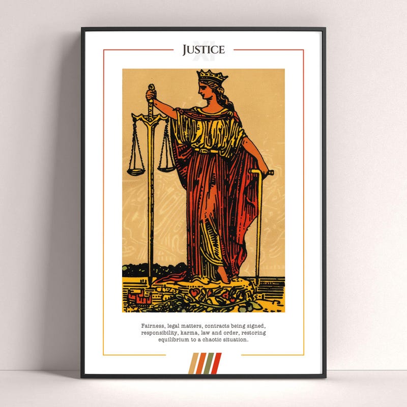 Justice Tarot Card - Etsy