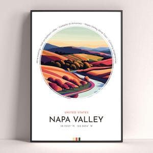 Napa Valley Poster, California Travel Print, Printable Wall Art, Travel Gift, Landscape City Art, Digital Wall Decor, Birthday Gift