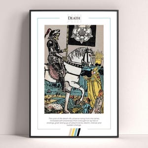 Poster con la carta dei tarocchi della morte, stampa artistica dei tarocchi, poster moderno con la carta dei tarocchi, decorazione dei tarocchi, poster mistico, regalo stregonesco, regalo mistico