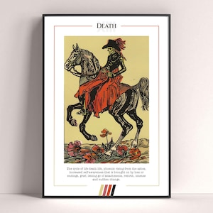 Tod Tarot Karte Poster, Tarot Kunstdruck, Tarot Karte druckbares Poster, Tarot Dekor, mystisches Poster, witchy Geschenk, mystisches Geschenk