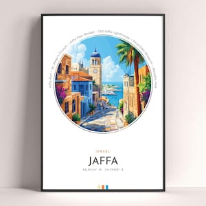Jaffa City Poster, Israel Travel Print, Framed Wall Art Print, Minimalist Travel Home Decor