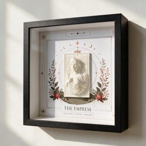 The Empress Shadow Box, Framed 3D Sculpture, Tarot Card Display, Divine Feminine Decor, Layered Artwork, Spiritual Gift