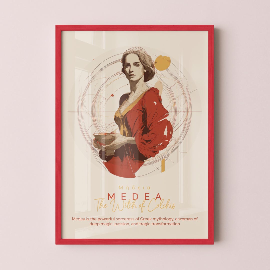 Medea Greek Mythology Poster, Sorceress and Witch Wall Art, Divine ...